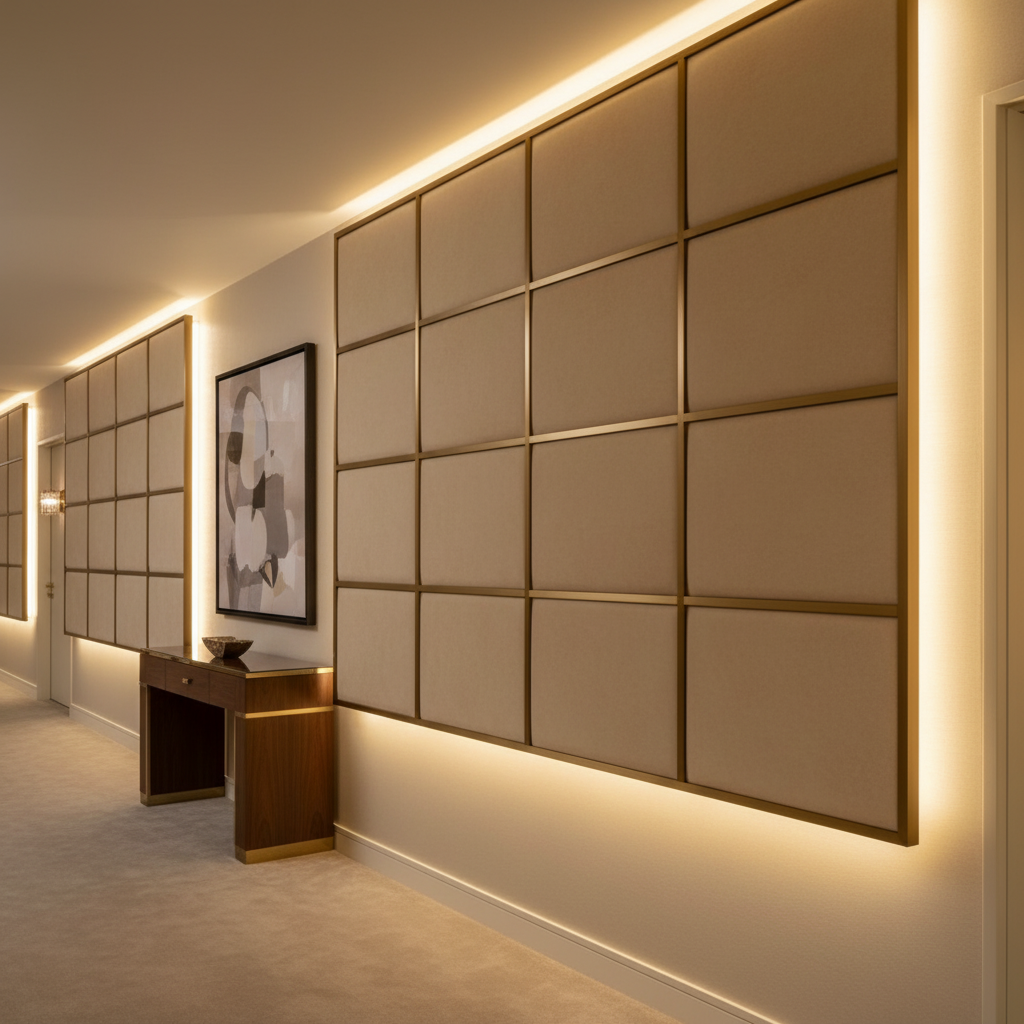 Aire Pebbled - Oatmeal Breathable Polyurethane Upholstered Wall Panel | Architectural Fabrics