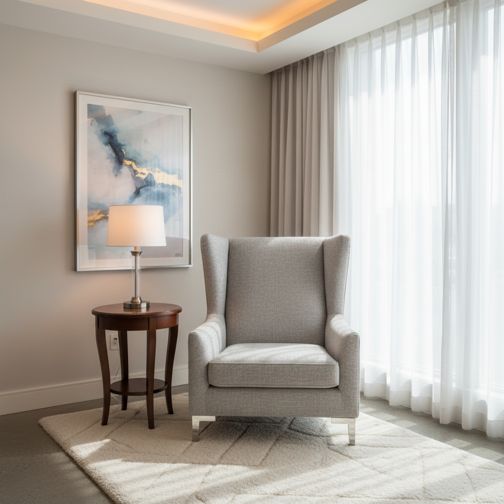 Tweed Bay - Fog Upholstered Chair | Architectural Fabrics