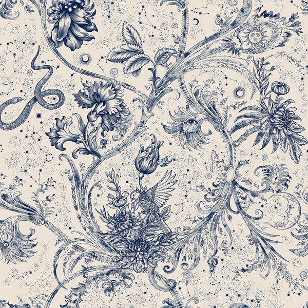 Neo-Mithology Blue, Sample Vinyl Wallcoverings | Coordonné