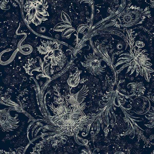 Neo-Mithology Navy, Sample Vinyl Wallcoverings | Coordonné