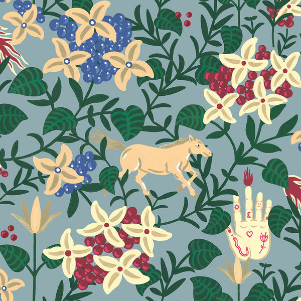 Neo-Flowery Blue, Sample Vinyl Wallcoverings | Coordonné