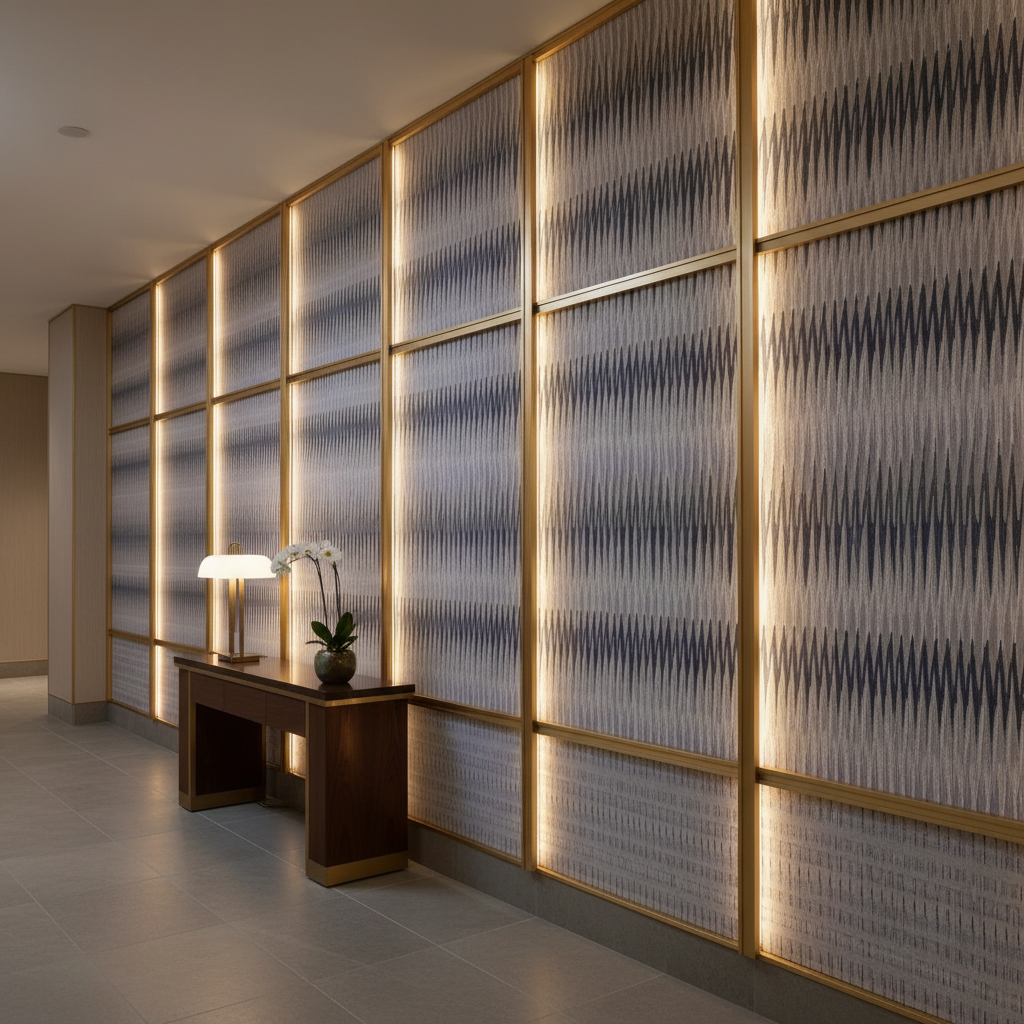 Apache - Twilight Zigzag Silicone Hybrid Upholstered Wall Panel | Architectural Fabrics