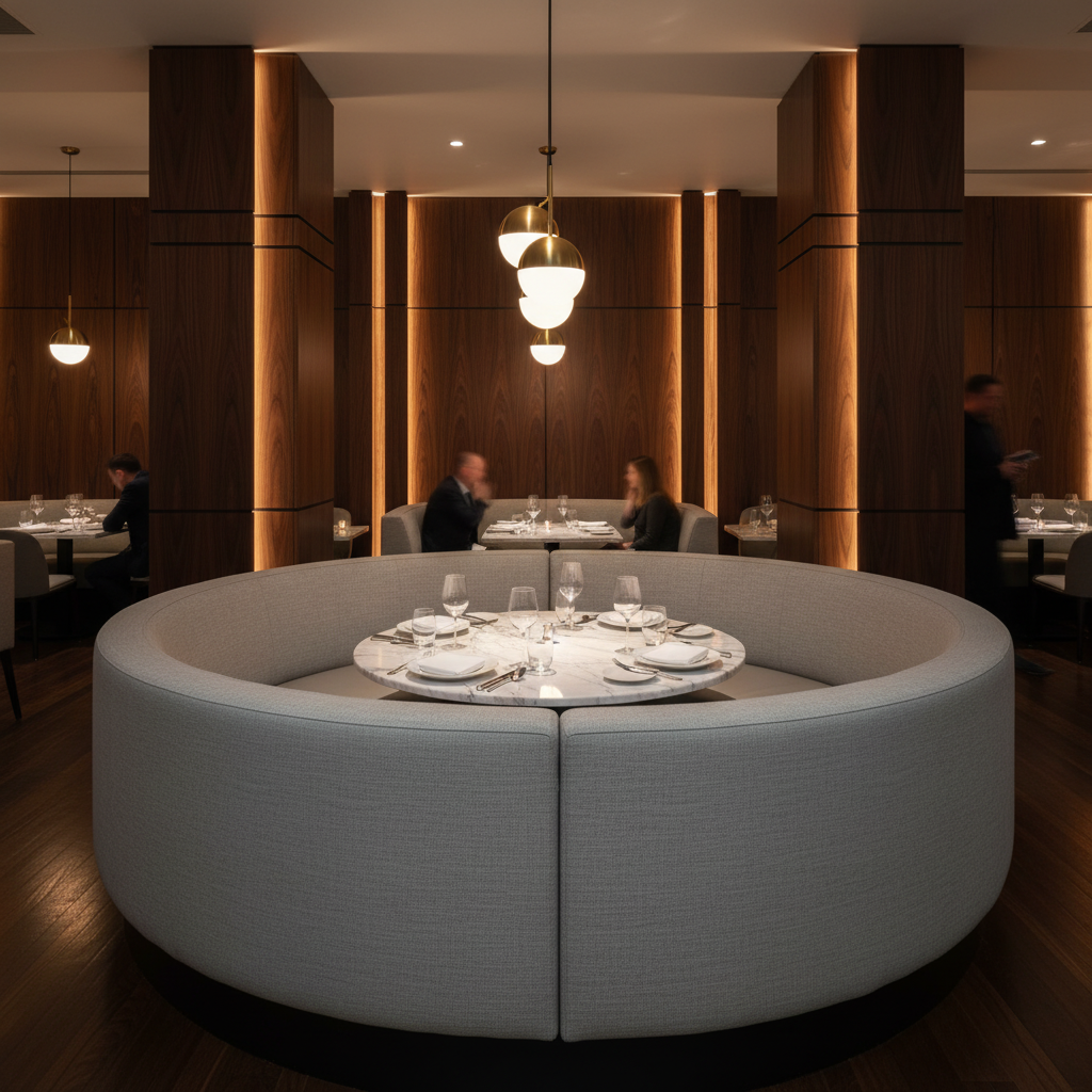 Punch Bowl - Aluminum Upholstered Banquette | Architectural Fabrics