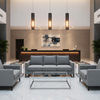 Woven Chevron Texture Slate Gray Upholstered Sofa | Architectural Fabrics