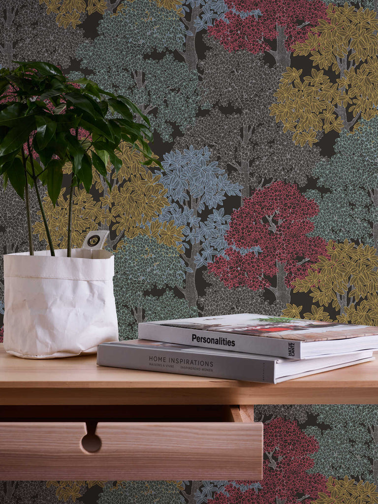 Floral Impression Black Wallcovering | AS Creation