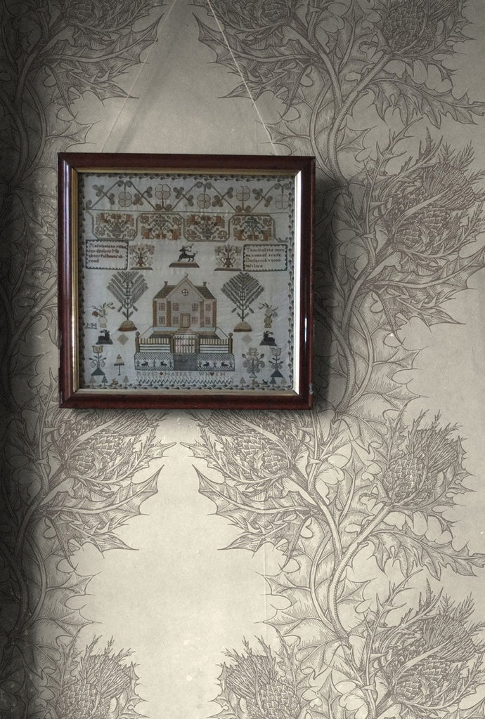 Thistle Grey on Ivory