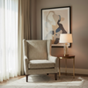Woven Chevron Texture Neutral Taupe Upholstered Chair | Architectural Fabrics