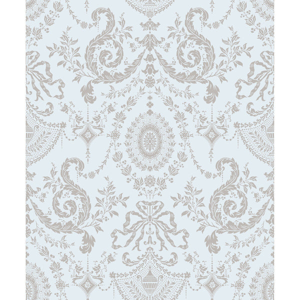 Woolverston - Seafoam Light Green By Cole & Son |  | Damask Wallcovering Print
