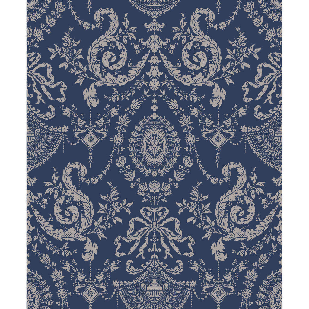 Woolverston - Blue Blue By Cole & Son |  | Damask Wallcovering Print