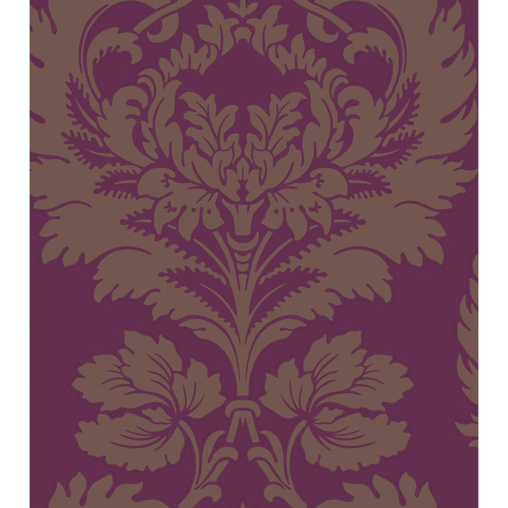 Hovingham - Plum Purple By Cole & Son |  | Damask Wallcovering Print
