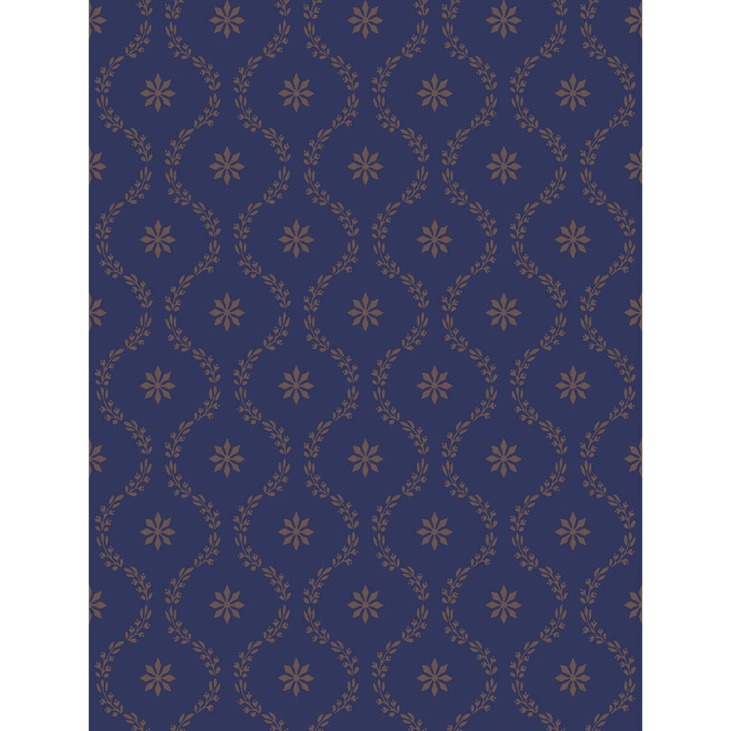 Clandon - Navy Blue By Cole & Son |  | Lattice/Scrollwork Wallcovering Print