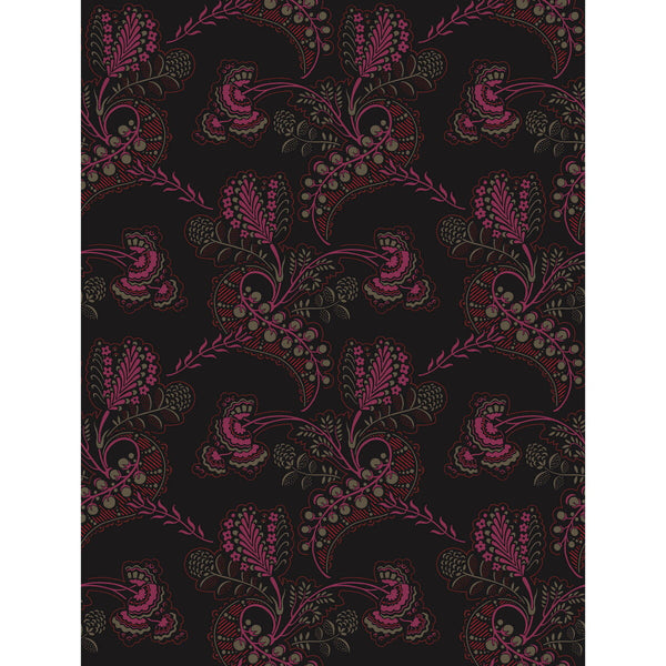 Hartford - Noir Black By Cole & Son |  | Paisley Wallcovering Print