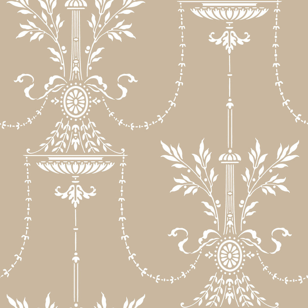 Dorset - Toast Brown By Cole & Son |  | Damask Wallcovering Print