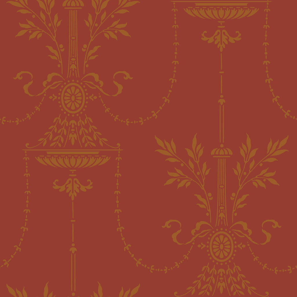 Dorset - Rouge Burgundy/Red By Cole & Son |  | Damask Wallcovering Print