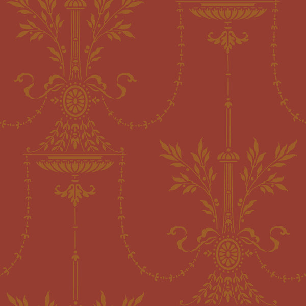 Dorset - Rouge Burgundy/Red By Cole & Son |  | Damask Wallcovering Print
