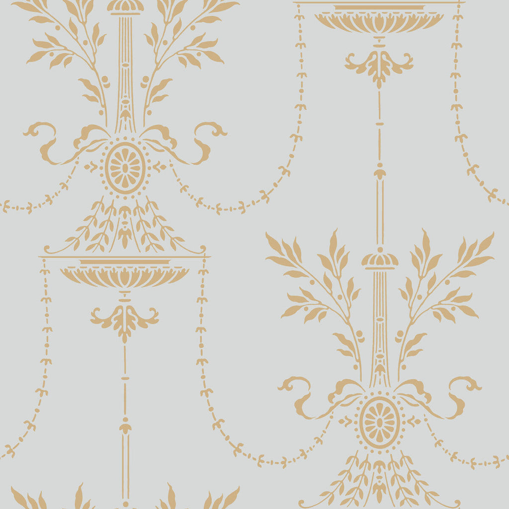 Dorset - Seafoam Light Green By Cole & Son |  | Damask Wallcovering Print