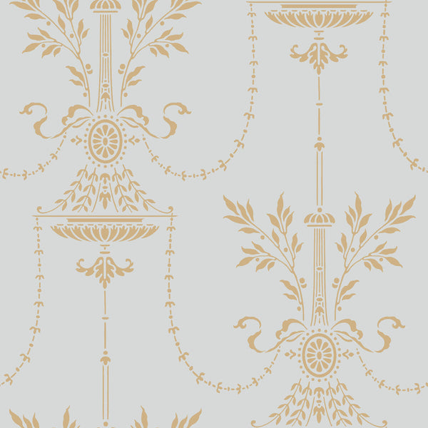 Dorset - Seafoam Light Green By Cole & Son |  | Damask Wallcovering Print