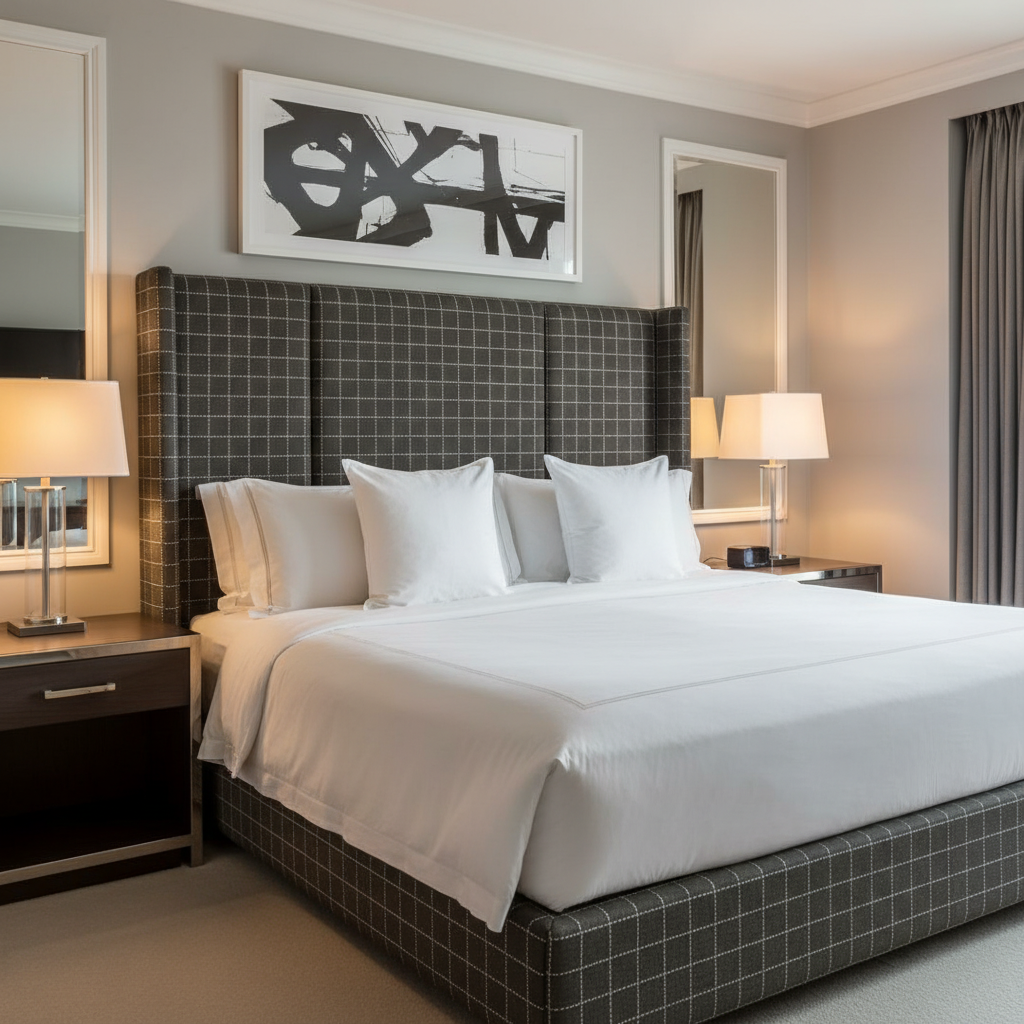 West End - Graphite Upholstered Headboard | Architectural Fabrics