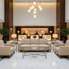 Subtle Pebble Grain Soft Sand Upholstered Sofa | Architectural Fabrics