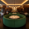 Ultrasuede  Fern  Green Upholstered Banquette | Ultrasuede Upholstery