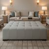 Aarden - Misty Stone Silicone Hybrid Upholstered Ottoman | Architectural Fabrics