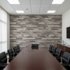 Vomera Aged Travertine Faux Tile | Hollywood Wallcoverings - Conference Room commercial room setting