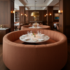 Steeple Reef - Flame Upholstered Banquette | Architectural Fabrics