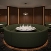 Subtle Velvet Texture Deep Forest Upholstered Banquette | Architectural Fabrics