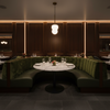 Crushed Velvet Texture Forest Green Upholstered Banquette | Architectural Fabrics