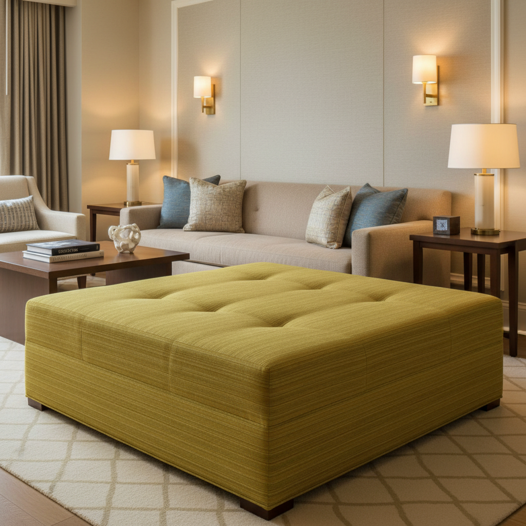 Montego - Lemongrass Upholstered Ottoman | Architectural Fabrics