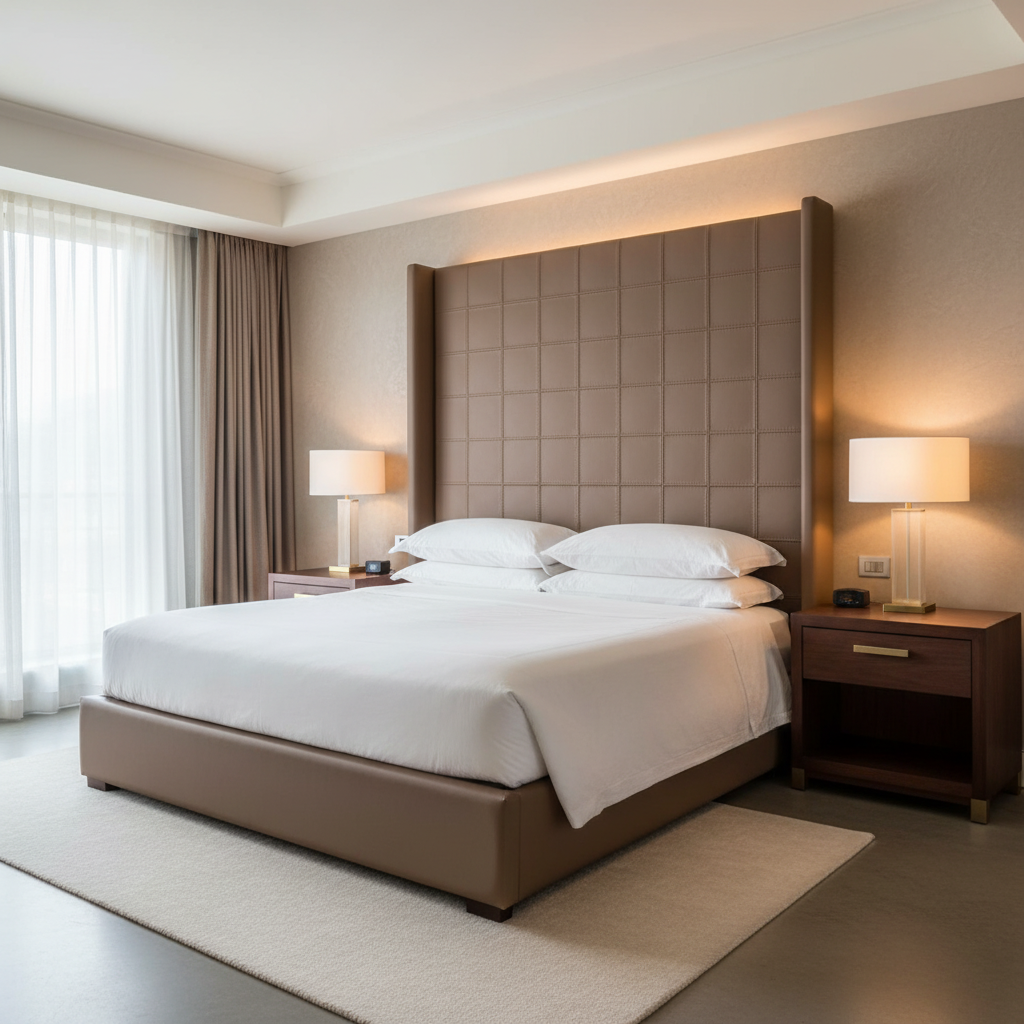 Puerto Plata - Walnut Upholstered Headboard | Architectural Fabrics