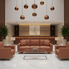 Brushed Vertical Grain Burnt Sienna Upholstered Sofa | Architectural Fabrics