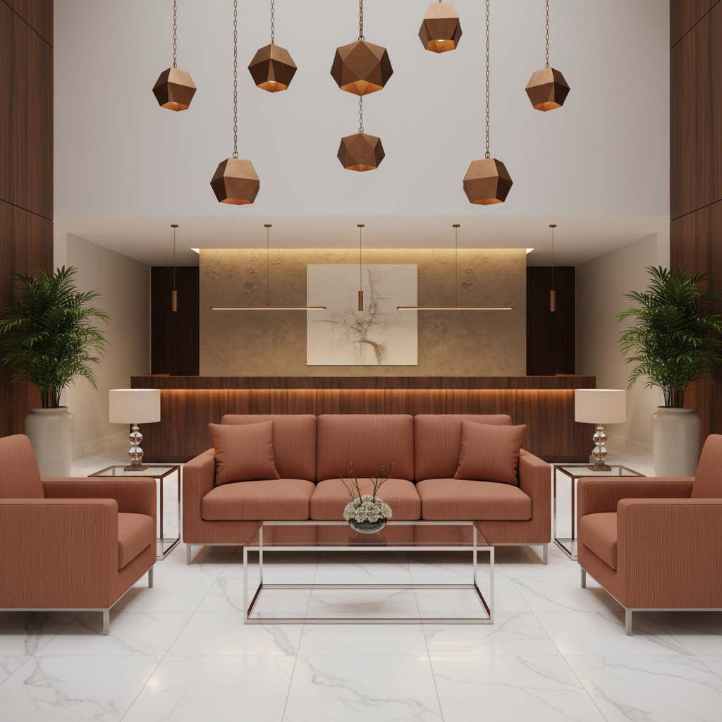 Brushed Vertical Grain Burnt Sienna Upholstered Sofa | Architectural Fabrics