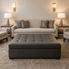 Vintage Harbor - Smoke Upholstered Ottoman | Architectural Fabrics