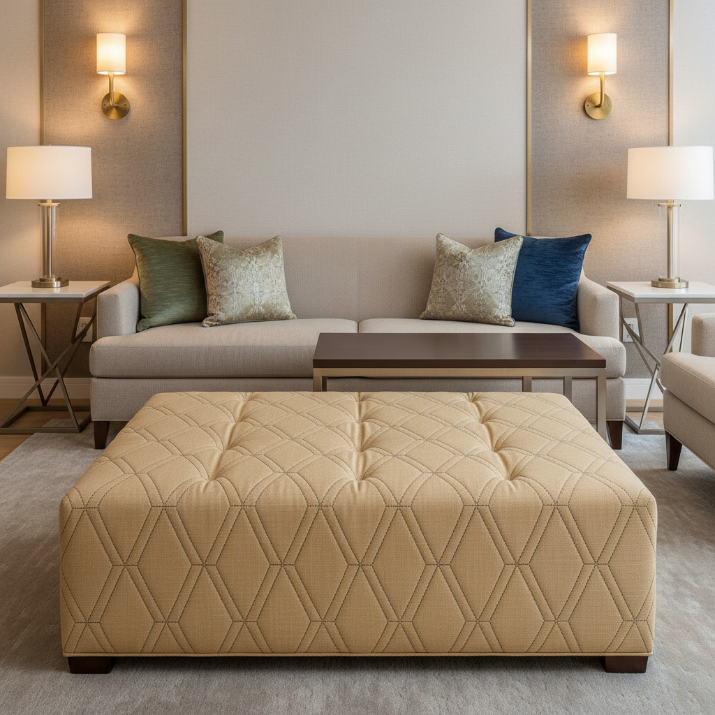 Stone Haven - Dune Upholstered Ottoman | Architectural Fabrics