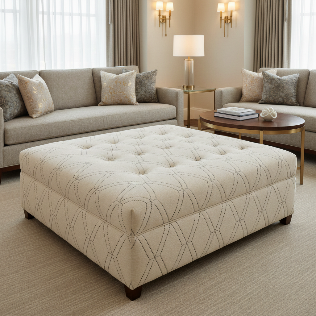 Stone Haven - Cloud Upholstered Ottoman | Architectural Fabrics