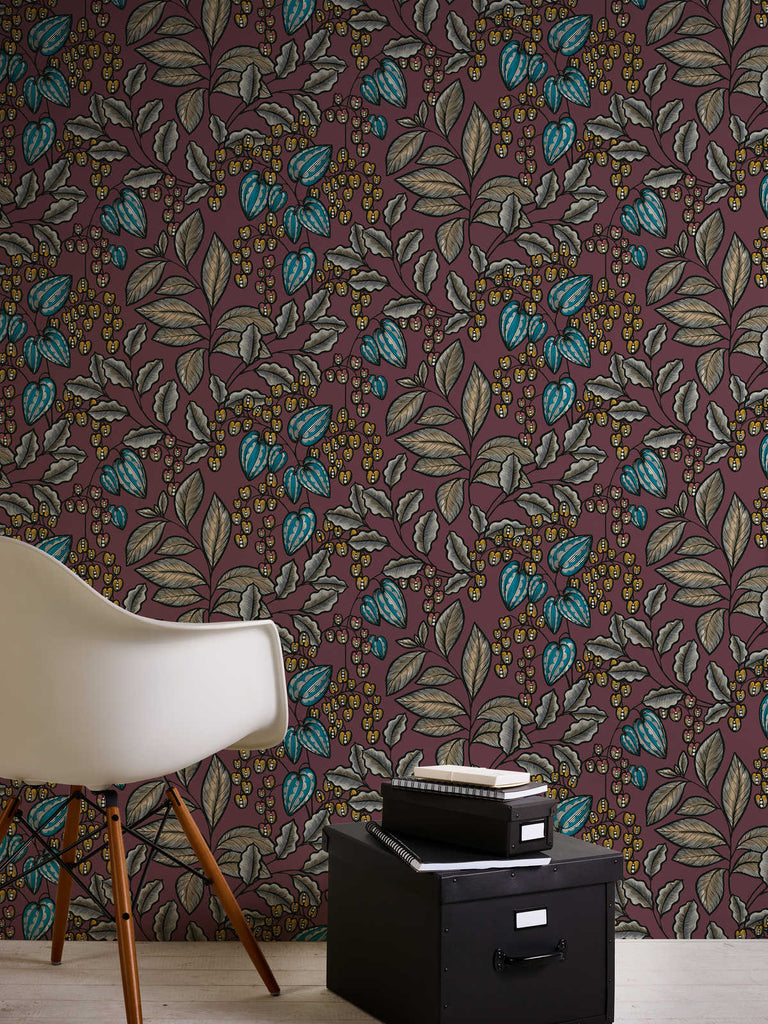 Floral Impression Burgundy Wallcovering | AS Creation