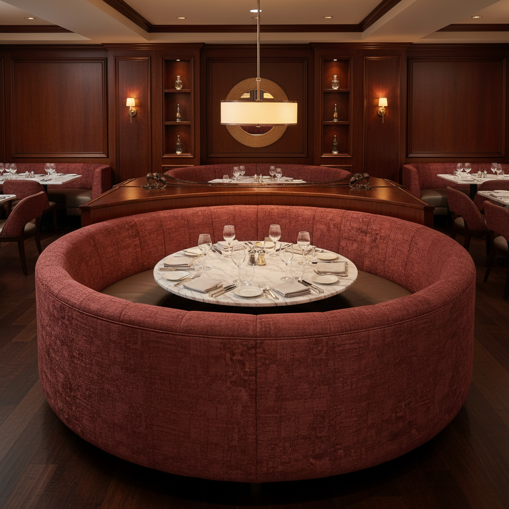Turf Bay - Cherry Upholstered Banquette | Architectural Fabrics