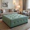 Aarden - Seafoam Silicone Hybrid Upholstered Ottoman | Architectural Fabrics