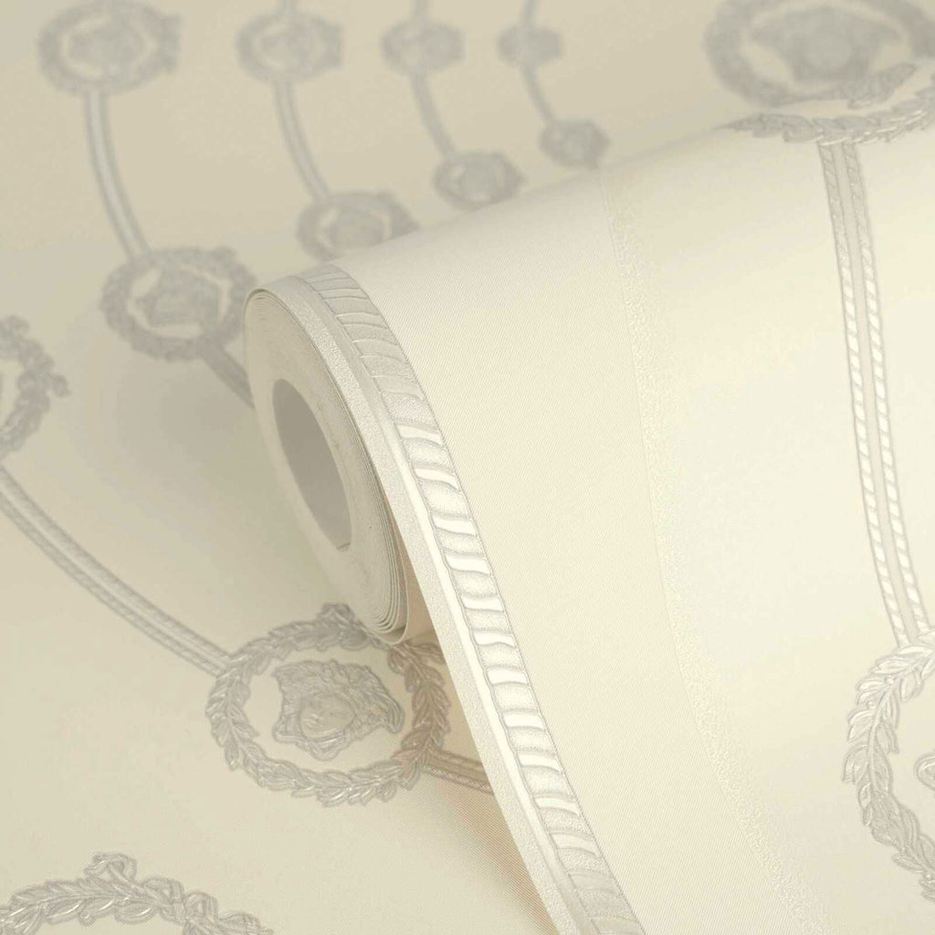 I Love Baroque Silver Cream Versace Home Wallcovering