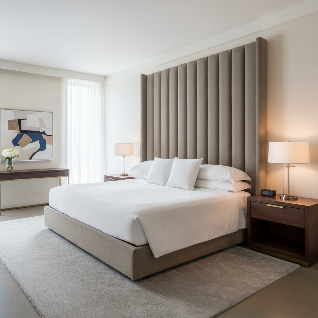 Linen Island - Morel Upholstered Headboard | Architectural Fabrics