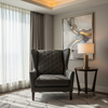 Tres Palmas - Charcoal Upholstered Chair | Architectural Fabrics