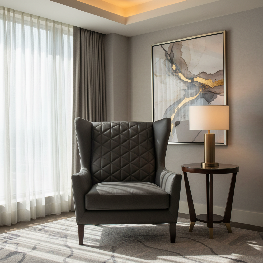 Tres Palmas - Charcoal Upholstered Chair | Architectural Fabrics