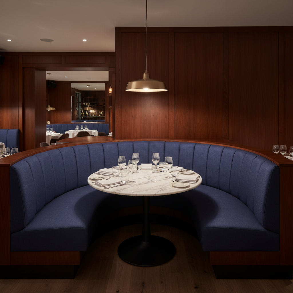 Soper Hole - Lapis Upholstered Banquette | Architectural Fabrics