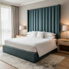 Smooth Pebble Grain Deep Teal Upholstered Headboard | Architectural Fabrics
