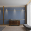 Algiers - Denim Blue Performance Vinyl Upholstered Wall Panel | Architectural Fabrics