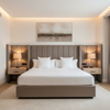 Fine Pebble Texture Taupe Stone Upholstered Headboard | Architectural Fabrics