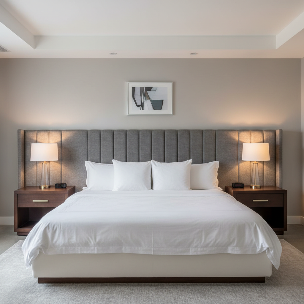 Tweed Bay - Charcoal Upholstered Headboard | Architectural Fabrics