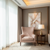 Woven Linen Texture Rose Quartz Upholstered Chair | Architectural Fabrics