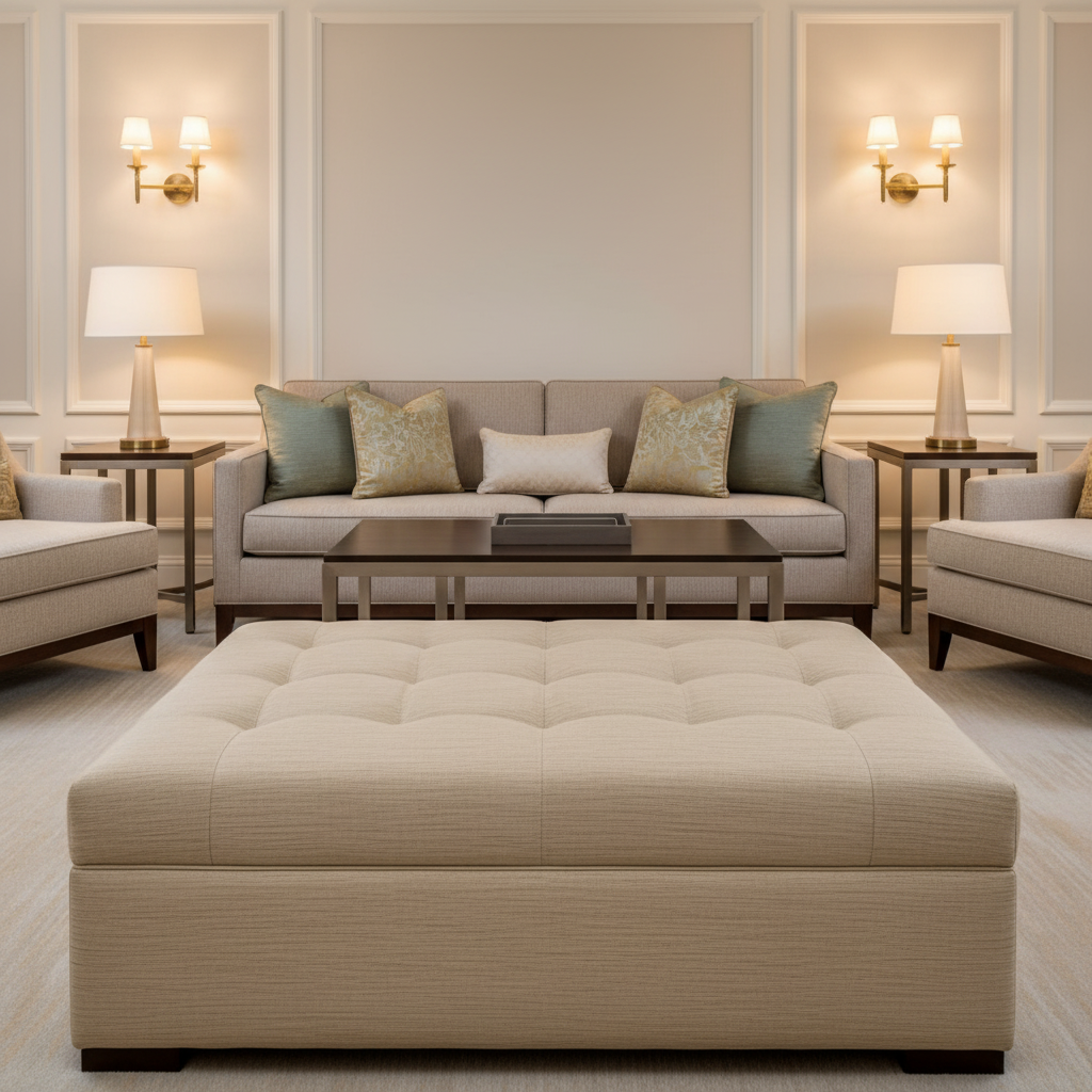 Treasure Beach - Hazel Upholstered Ottoman | Architectural Fabrics